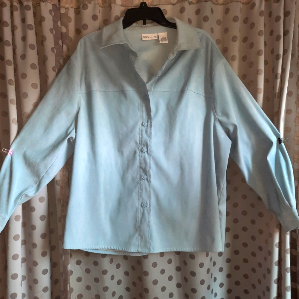CROFT & BARROW Suede Feel, Collared Button Down 2x